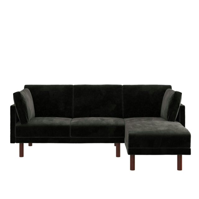 Rackhams Clair sectional Sofa Bed in black velvet - Black - image 1