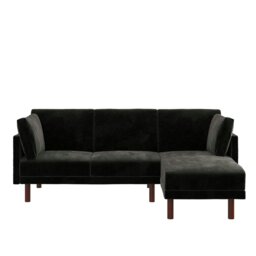 Rackhams Clair sectional Sofa Bed in black velvet - Black
