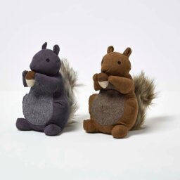 Rackhams Luxury Fabric Squirrel Doorstop Set of 2