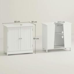 Rackhams Neha Under Sink Bathroom Vanity Storage Unit With 2 Tier Interior White - thumbnail 4