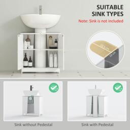 Rackhams Neha Under Sink Bathroom Vanity Storage Unit With 2 Tier Interior White - thumbnail 5