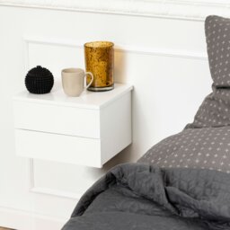 Rackhams Avignon Bedside Table with 2 Drawers in White - 1 - White - Manufactured wood - thumbnail 5