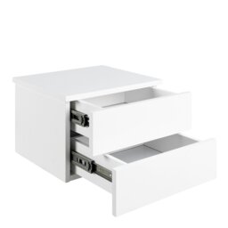 Rackhams Avignon Bedside Table with 2 Drawers in White - 1 - White - Manufactured wood - thumbnail 4