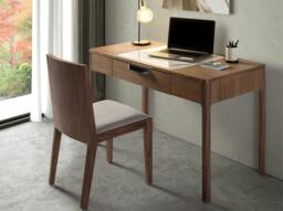 Rackhams Walnut Dressing Table With White and Glossy Grey Marble-look Glass Top 7043 - thumbnail 6