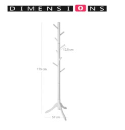 Rackhams Freestanding Coat Rack with Adjustable Height and 8 Hooks - thumbnail 5