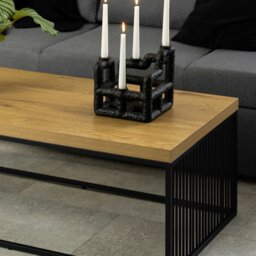 Rackhams Strington Coffee Table in Black and Oak - 1 - Black and Natural - Brown - thumbnail 4