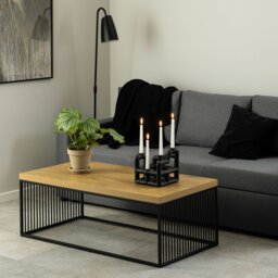Rackhams Strington Coffee Table in Black and Oak - 1 - Black and Natural - Brown - thumbnail 3
