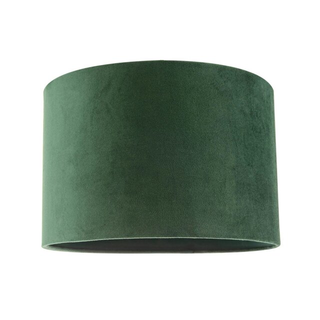 Rackhams Soft Velvet Forest Green Fabric Round Lamp Shade for Table or Pendant - image 1