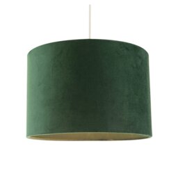 Rackhams Soft Velvet Forest Green Fabric Round Lamp Shade for Table or Pendant - thumbnail 2