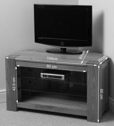 Rackhams Kuba Solid Oak Corner TV Unit with Storage - 1 - Brown - thumbnail 5