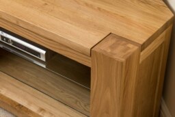 Rackhams Kuba Solid Oak Corner TV Unit with Storage - 1 - Brown - thumbnail 4