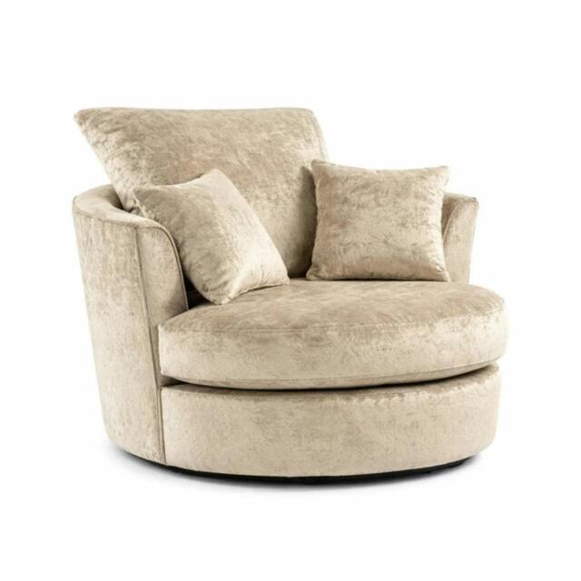 Rackhams Glitz Living Room Furniture Range - Skin Crushed Velvet - Swivel Chair - image 1
