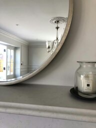 Rackhams Higgins Large Metal Round Wall Mirror Antique Champagne - 100cm - Silver - thumbnail 2