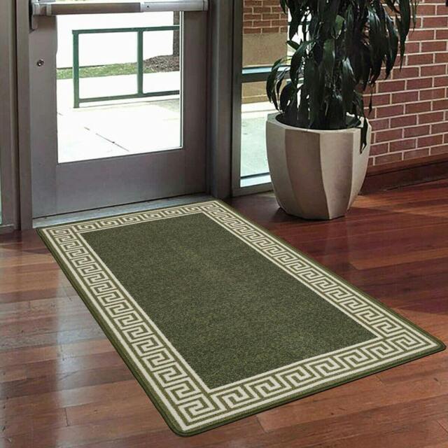 Rackhams Greekey Gel Mat - Green Cream - 40cm x 60cm (1.3ft x 1.95ft) - image 1