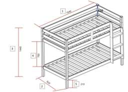 Rackhams Zara Wooden Bunk Bed - Natural - Shorty 2ft6 - thumbnail 3