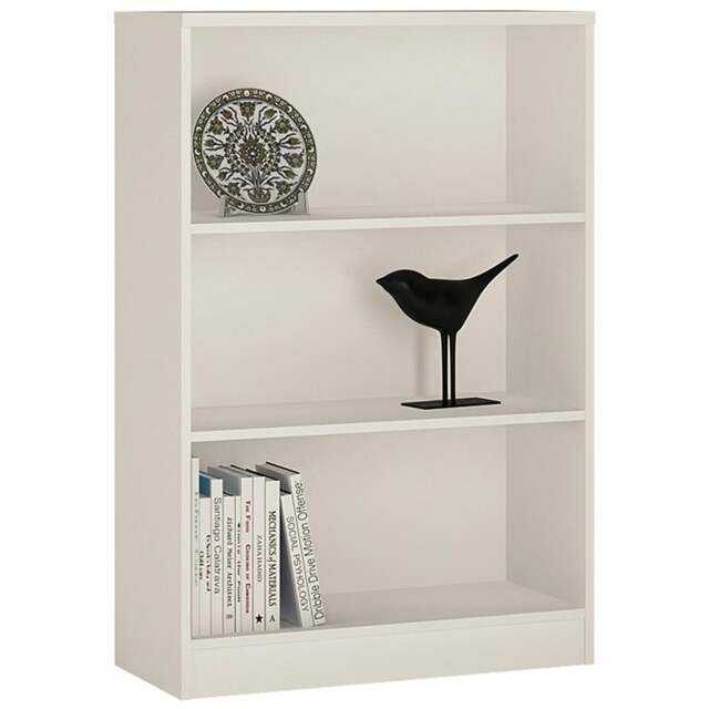 Rackhams 4 You Medium Wide Bookcase In Pearl White - Pearl White - Wood - 1 - image 1