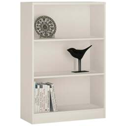 Rackhams 4 You Medium Wide Bookcase In Pearl White - Pearl White - Wood - 1