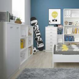 Rackhams 4 You Medium Wide Bookcase In Pearl White - Pearl White - Wood - 1 - thumbnail 3