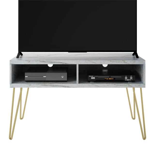 Rackhams Novogratz Athena TV-Stand White Marble - White - image 1