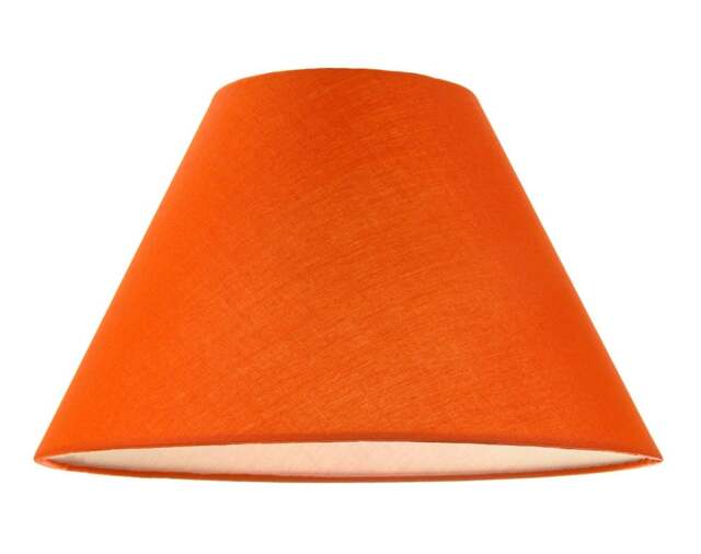 "Rackhams 12"" Vibrant Oange Cotton Coolie Lampshade Suitable for Table Lamp or Pendant" - image 1