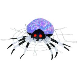 Rackhams 5FT Long Halloween Inflatable Spider, Hanging Giant Spider with Colourful LED Light, Blow-Up Outdoor LED Garden Display for Lawn, Party - thumbnail 1