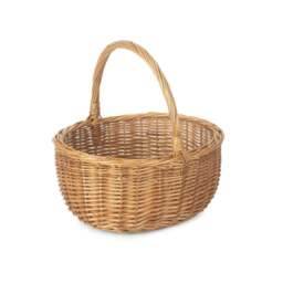 Rackhams Double Steamed Oval Wicker Shopping Basket - Grey - thumbnail 2