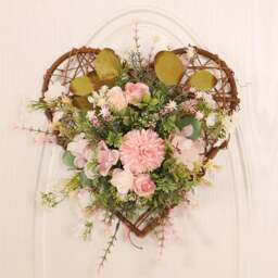 Rackhams Rustic Assorted Flowers Heart-shaped Wreath Wedding Decoration - thumbnail 2
