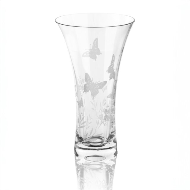 Rackhams Butterfly Trumpet Vase - 21cm - Made From Premium Lead Free Crystal Glass - image 1