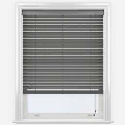 Rackhams Smooth Grey Faux Wood Fine Grain Venetian Blinds with Strings - 240cm - thumbnail 3