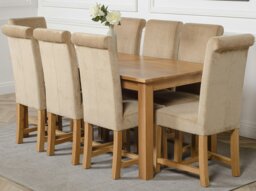 Rackhams Oslo 180 x 90cm Large Oak Dining Set with Washington Fabric Chairs - 6 chairs - Black - thumbnail 6