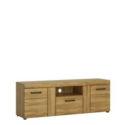 Rackhams Cortina 2 Door 1 Drawer Tall TV Cabinet in Grandson Oak - 1