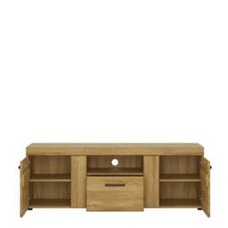 Rackhams Cortina 2 Door 1 Drawer Tall TV Cabinet in Grandson Oak - 1 - thumbnail 2