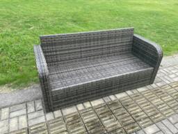 Rackhams High Back 3 Seater Rattan Sofa Patio Outdoor Garden Furniture With Cushion - thumbnail 5