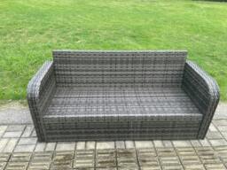 Rackhams High Back 3 Seater Rattan Sofa Patio Outdoor Garden Furniture With Cushion - thumbnail 6