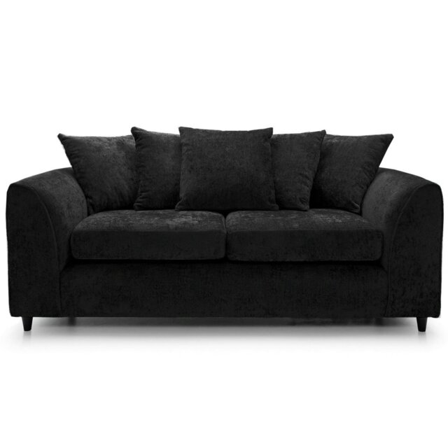 Rackhams Dylan Chenille 3+2 Seater Fabric Sofa in Black - 3 Seater - image 1