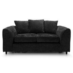Rackhams Dylan Chenille 3+2 Seater Fabric Sofa in Black - 3 Seater - thumbnail 3