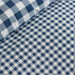 Rackhams Bamford Gingham Check Reversible Duvet Cover Set Navy Blue - Super King - Navy Blue - thumbnail 4