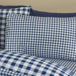 Rackhams Bamford Gingham Check Reversible Duvet Cover Set Navy Blue - Super King - Navy Blue - thumbnail 3