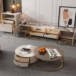 Rackhams Eden II Living Room Coffee Table Set, TV Stand - TV Stand - thumbnail 2