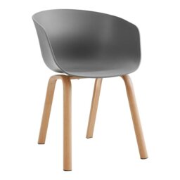Rackhams Livingandhome Modern Gray Plastic Chair with Heat Transfer-Printed Legs, Set of Four - thumbnail 4