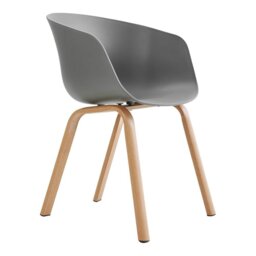 Rackhams Livingandhome Modern Gray Plastic Chair with Heat Transfer-Printed Legs, Set of Four - thumbnail 5
