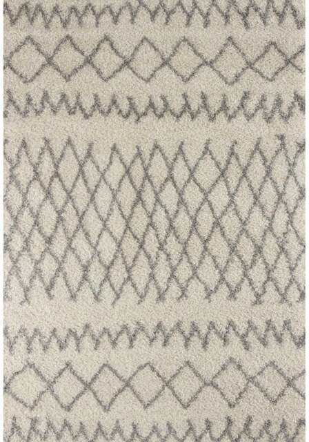 Rackhams Moroccan Ivory Grey Shaggy Rug - 900 - 60X110 cm - image 1