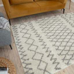 Rackhams Moroccan Ivory Grey Shaggy Rug - 900 - 60X110 cm - thumbnail 6