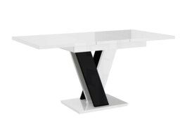 Rackhams Extendable Dining Table 4-6 Seater MASIV White Gloss Black Gloss - thumbnail 5