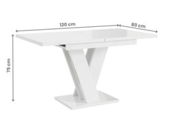 Rackhams Extendable Dining Table 4-6 Seater MASIV White Gloss Black Gloss - thumbnail 6