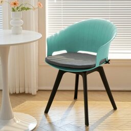 Rackhams Livingandhome Versatile Gray Swivel Plastic Chairs, Set of Four, Durable and Lightweight - Blue - thumbnail 1