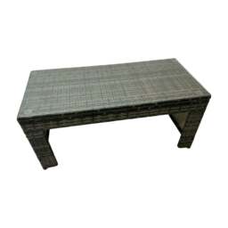 Rackhams Rattan Garden Outdoor Furniture Set 3 Seater Sofa Coffee Table with 2 Side Tables 2 Small Footstools Dark Grey Mixed - thumbnail 3