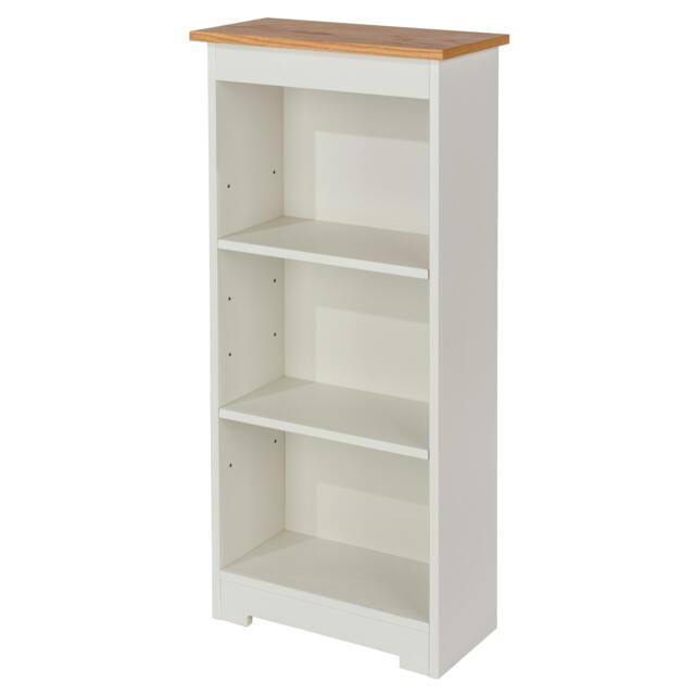Rackhams Colorado 3-Shelf Low Narrow Bookcase - Soft White - image 1