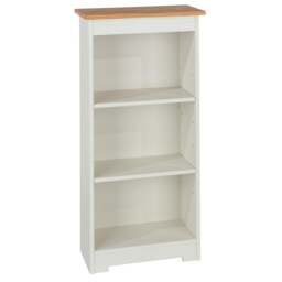 Rackhams Colorado 3-Shelf Low Narrow Bookcase - Soft White - thumbnail 3