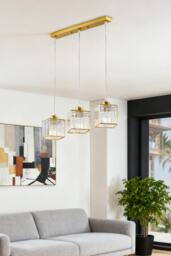 Rackhams 3-Light Crystal Ceiling Pendant Light Chandelier - Gold - One Size - thumbnail 3